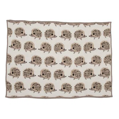 In2green Baby Cotton Knit Blanket - Hedgehog - Neutrals