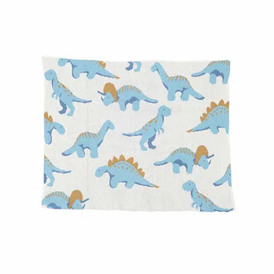 In2green Blue Baby Cotton Knit Blanket - Dinosaur