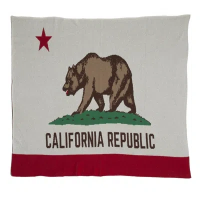 In2green California Flag Throw Blanket In Brown;white