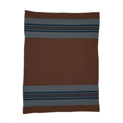 In2green Cotton Sustainable Knit Throw Blanket In Brown