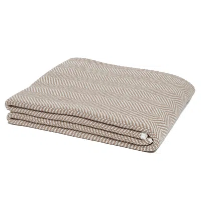 In2green Cotton Sustainable Knit Throw Blanket - Herringbone - Neutrals
