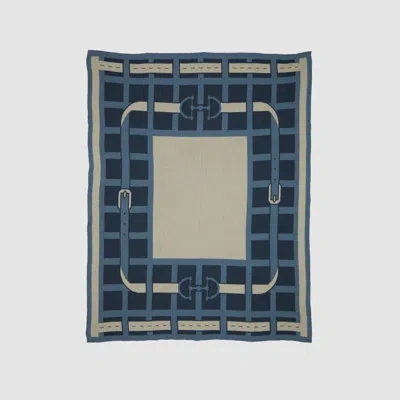 In2green Equestrian Throw Blanket In Blue
