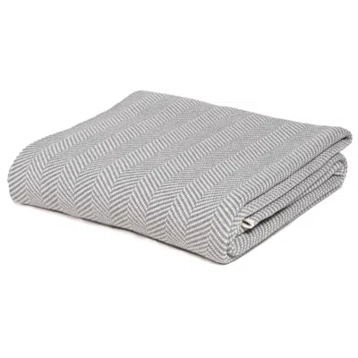 In2green Jumbo Sustainable Knit Throw Blanket - Herringbone - Grey In Gray