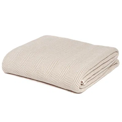In2green Jumbo Sustainable Knit Throw Blanket - Herringbone - Neutrals