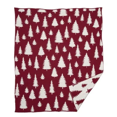 In2green Knitted Throw Blanket In Red