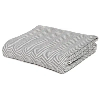 In2green Modern Jumbo Herringbone Eco Throw In Gray