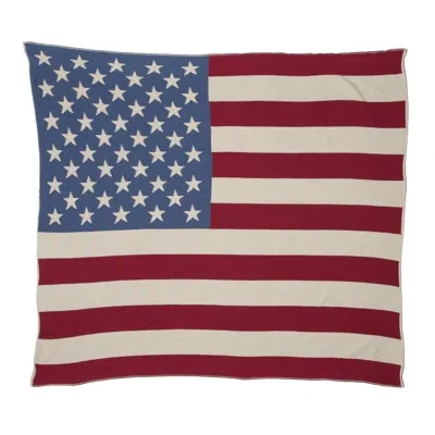 In2green Vintage American Flag Throw Blanket In Blue;white;red
