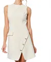 Ina Asymmetrical Mini Dress In Cream In White