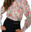 Ina Bloom Floral Print Blouse In Red Multi In Multi