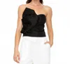 Ina Bow Bustier Strapless Tank Top In Black In Black