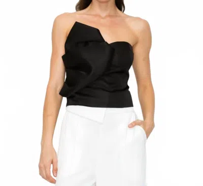 Ina Bow Bustier Strapless Tank Top In Black
