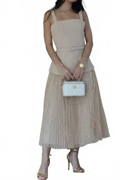 Ina Fashion Adelaide Dress In Beige In Brown