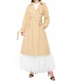 Ina Fashion Belted Trench Coat With Pleated Back In Beige In Neutral