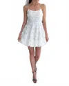 Ina Fashion Covered In Roses Mini Bubble Dress In White In White