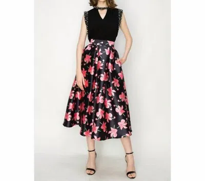 Ina Fashion Emma Flared Midi Skirt In Black