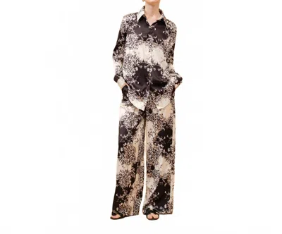 Ina Fashion Long Sleeve Printed Blouse In Black Multi