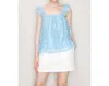 Ina Fashion Maya Sleeveless Lace Top In Blue In Blue