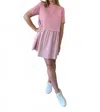 Ina Fashion Mazie Short Sleeve Mini Dress In Blush