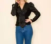 Ina Fashion Polka Dot Print Top In Black In Black