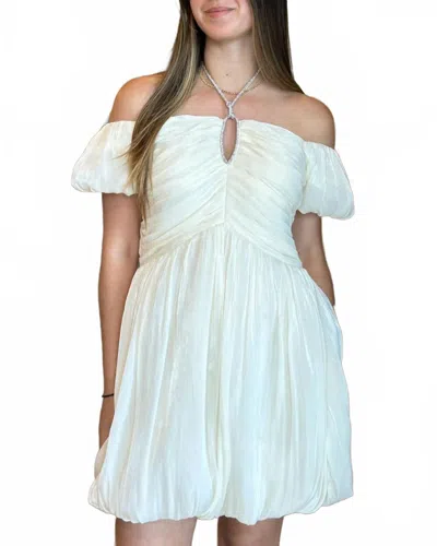 Ina Fashion Rhinestone Short Dress In Ivory In Multi