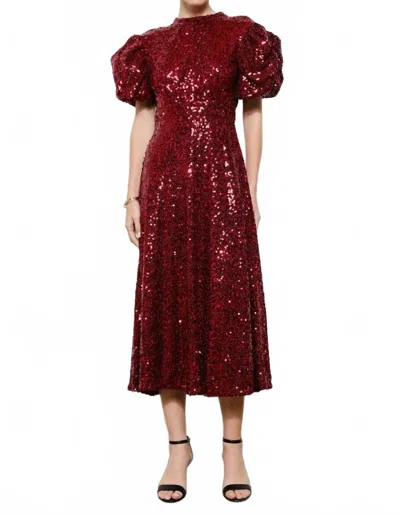 Ina Fashion Sequined Open-back Tie Maxi Dress In Red