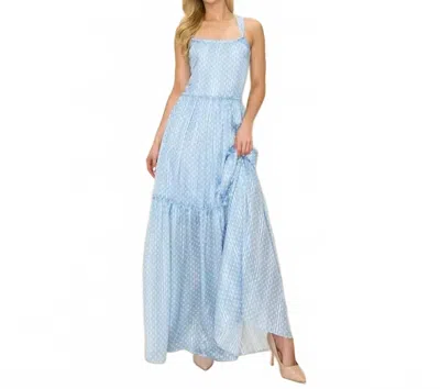 Ina Fashion Smocked Maxi Dress In Blue