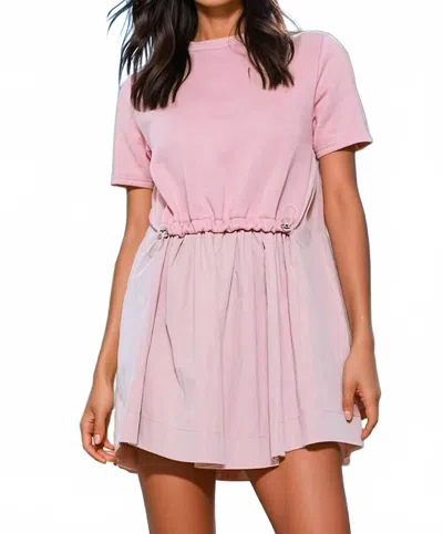 Ina Fashion Tiana Short Sleeve Sweatshirt Twofer Mini Dress In Pink