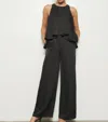 Ina Fashion Tie Satin Jumpsuit In Jet
