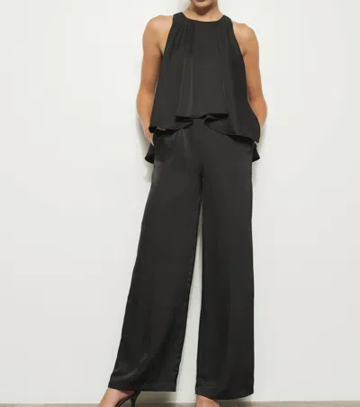 Ina Fashion Tie Satin Jumpsuit In Jet In Multi