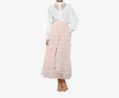 Ina Fashion Tulle Maxi Skirt In Blush In Purple