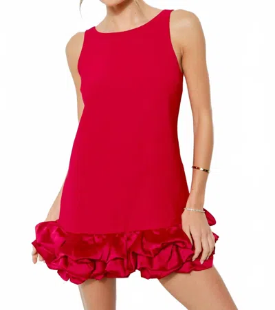 Ina Fashion Valentina Sleeveless Bubble Hem Scoop Back Mini Dress In Cherry Red
