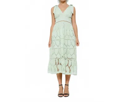 Ina Fashion Willow Lace Midi Dress In Mint In Green