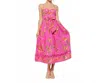 Ina Floral Bustier Midi Dress In Hot Pink In Pink