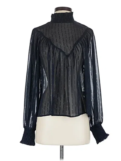 Pre-owned Ina Long Sleeve Blouse In Black