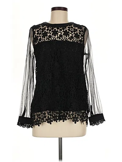 Pre-owned Ina Long Sleeve Blouse In Black