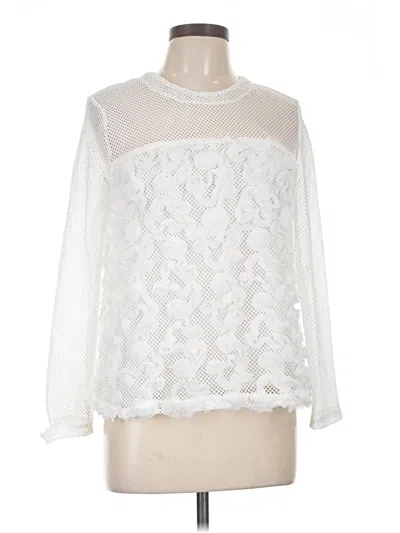 Pre-owned Ina Long Sleeve Blouse In Ivory
