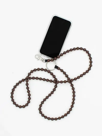 Ina Seifart Women's Beaded Crossbody Phone Necklace In Brown - Black In Multi