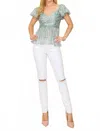 Ina Tie Back Top In Olive In Multi