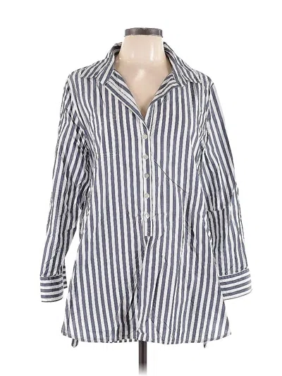 Pre-owned Inae Collection Long Sleeve Button Down Shirt In Blue