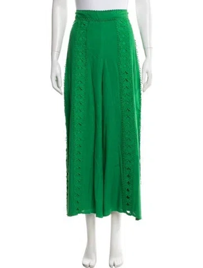 Pre-owned Inaisce Linen Lace Trim Embellishment Pajamas In Green