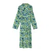 Inara Green Ladies Indian Cotton Robe - Lime Patchouli In Green