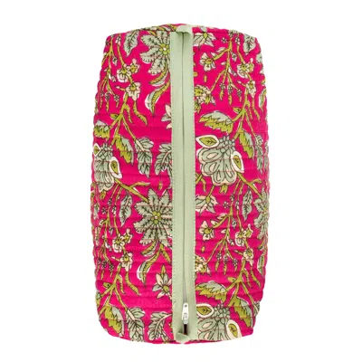 Inara Pink Fuchsia Freesia Cotton Wash Bag