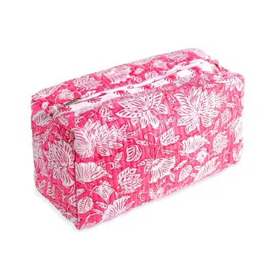 Inara Pink / Purple / White Peony Paisley Wash Bag In Pink/purple/white