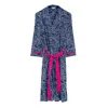 Inara Women's Blue Indian Cotton Starry Night Print Robe In Blue
