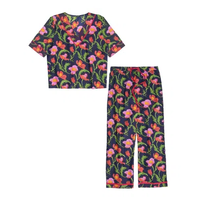 Inara Women's Green Indian Cotton Midnight Sweetpea Pyjama Set