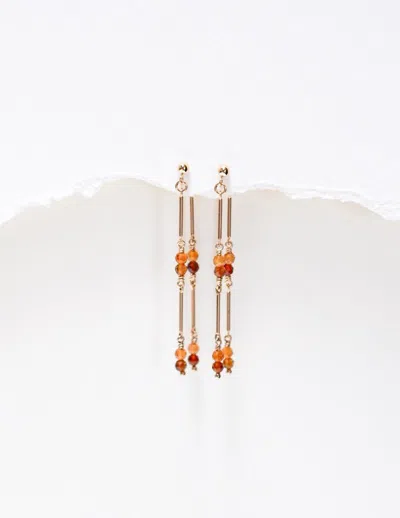 Inari Jewellery Women's Bamboo Vine Earrings Yellow Opal
