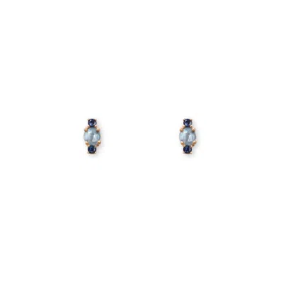 Inari Jewellery Women's Blue / Gold Love Lantern Earrings - Gold Vermeil Kyanite Iolite