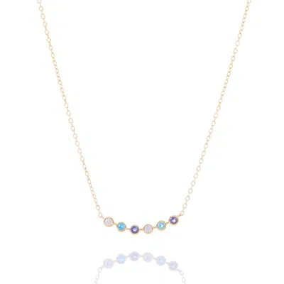 Inari Jewellery Women's Blue / Gold / White Love Meter Necklace - Gold Vermeil, Iolite, Blue Topaz, White Zircon In Multi