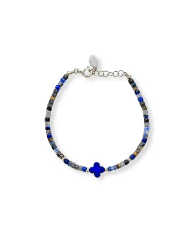Inari Jewellery Women's Blue / Silver Pulut Tai Tai Gemstone Bracelet In Multi