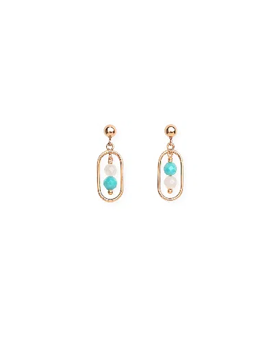 Inari Jewellery Women's Gold / Blue / White Nami Earrings In Burgundy